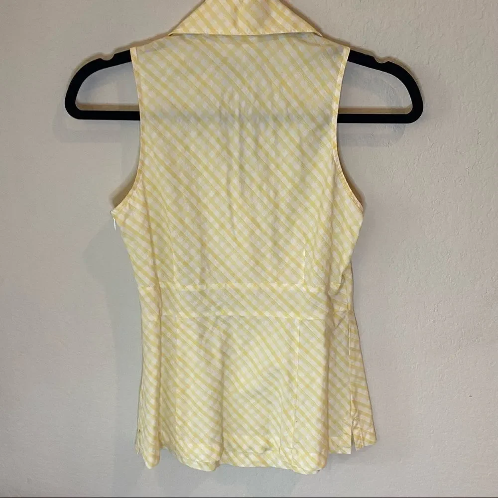 Loft NWOT Yellow Gingham Cardigan & Tank Duo